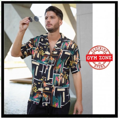 Camicia in viscosa fantasia multicolore CHIRIS