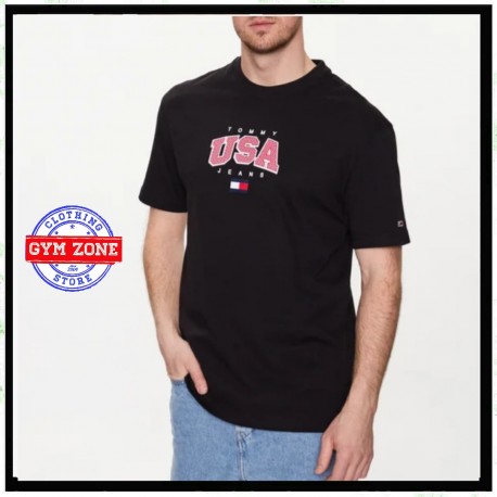 TOMMY HILFIGER  tee black USA girocollo t-shirt nera