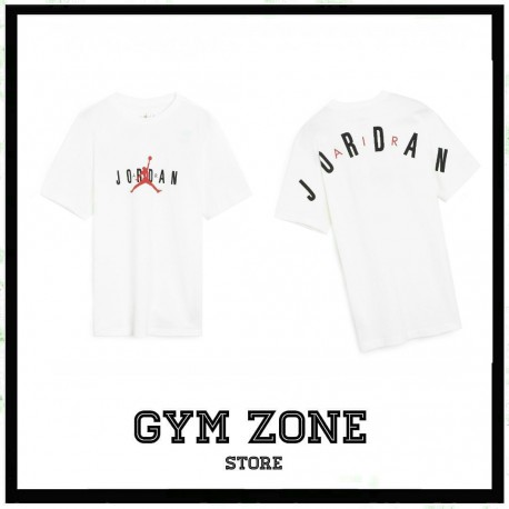 AIR JORDAN tee white t-shirt bianca con logo frontale e scritta dietro spalle