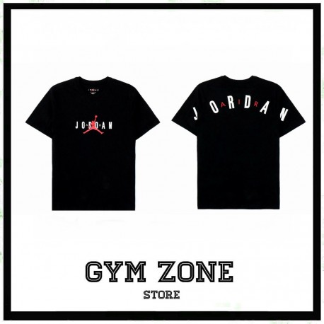 AIR JORDAN tee black t-shirt nera con logo frontale e scritta dietro spalle  DM1462-010