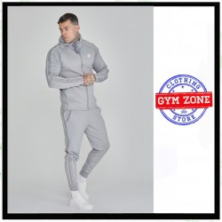 SIKSILK tracksuit grey banda laterale tuta grigia