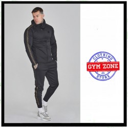 SIKSILK tracksuit grey banda laterale tuta grigia