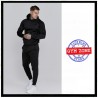 SIKSILK tracksuit black cappuccio ricamo rilievo tuta nera
